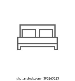 Double bed line icon.