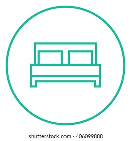 Double bed line icon.