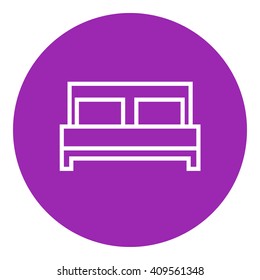 Double bed line icon.
