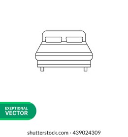 Double bed line icon