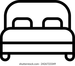 double bed line icon illustration vector