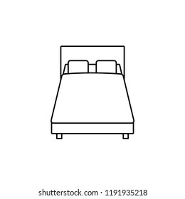 Double Bed Line Icon Outline Vector Stock Vector (Royalty Free ...