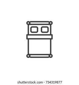 Double bed line icon, outline vector sign, linear style pictogram isolated on white. Symbol, logo illustration. Editable stroke