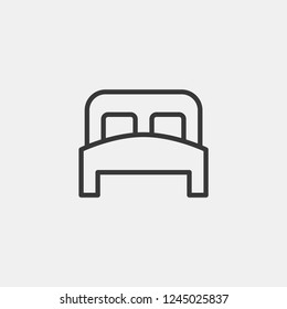 Double Bed Modern Simple UI Vector Icon