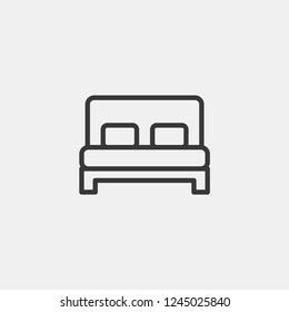 Double Bed Modern Simple UI Vector Icon