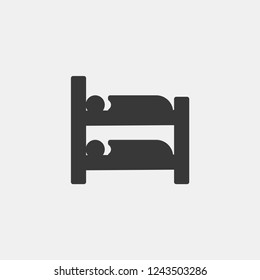 Double Bed Modern Simple Vector Icon
