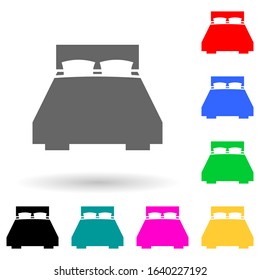double bed multi color style icon. Simple glyph, flat vector of furniture icons for ui and ux, website or mobile application