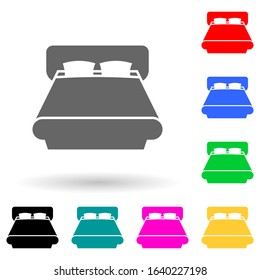 double bed multi color style icon. Simple glyph, flat vector of furniture icons for ui and ux, website or mobile application