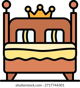 Cama doble Nuevo Vector de diseño de iconos creativos
