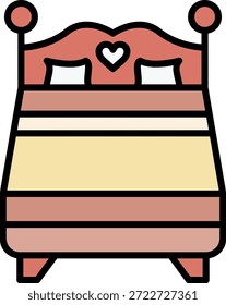 Cama doble Nuevo Vector de diseño de iconos creativos