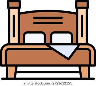 Cama doble Nuevo Vector de diseño de iconos creativos
