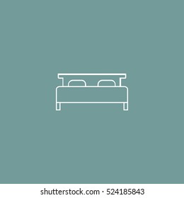 double bed outline icon, can be used for web and mobile design