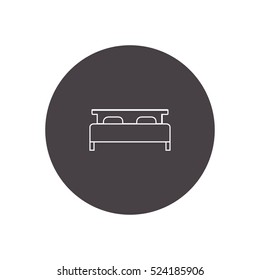 double bed outline icon, can be used for web and mobile design