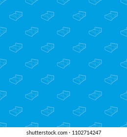 Double bed pattern vector seamless blue repeat for any use