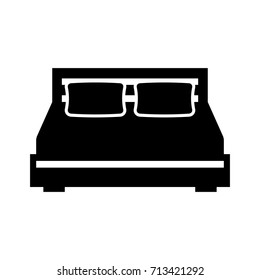 double bed and pillow with blanket bedroom furniture