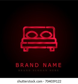 Double bed red chromium metallic logo