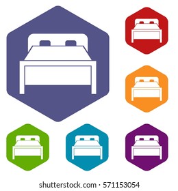 Double bed in simple style isolated on white background vector illustration