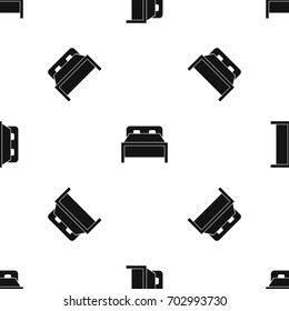 Double bed in simple style isolated on white background vector illustration