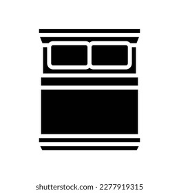 double bed top view glyph icon vector. double bed top view sign. isolated symbol illustration