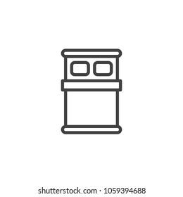 Double bed top view outline icon. linear style sign for mobile concept and web design. Bedroom bed line vector icon. Symbol, logo illustration. Pixel perfect vector graphics