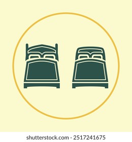 Double bed trendy icon superb abstract vector illustration colorful artwork lovely design.eps