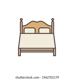 Double Bed vector concept cute colored icon or design element