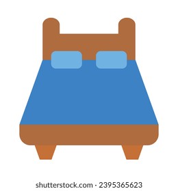 Double Bed Vector Flat Icon For Personal And Commercial Use.
