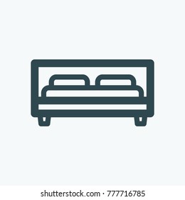 Double bed vector icon