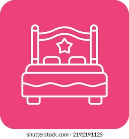 Vektorsymbol eines Doppelbetts. Kann für Druck-, Mobil- und Web-Anwendungen verwendet werden.