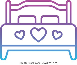 Double Bed vector icon. Can be used for printing, mobile and web applications.