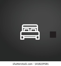 Double Bed vector icon. Double Bed concept stroke symbol design. Thin graphic elements vector illustration, outline pattern for your web site design, logo, UI. EPS 10.