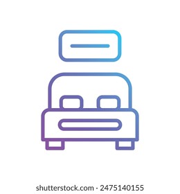 Double Bed vector icon design stock illustration