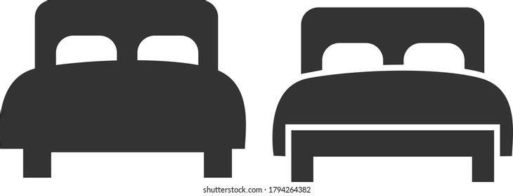 Double bed vector icon isolate.