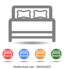 Double bed vector icon in linear style