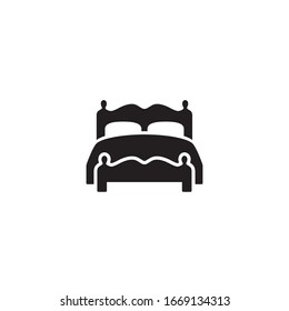 Double bed vector icon on white