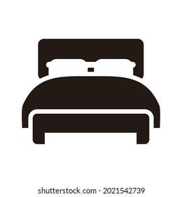Double bed vector icon on white background