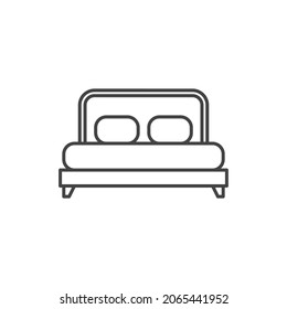 Double bed vector icon on white background