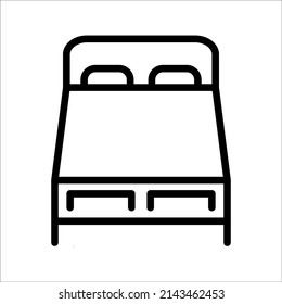 Double bed vector icon, on white background, eps 10.