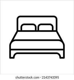 Double bed vector icon, on white background, eps 10.