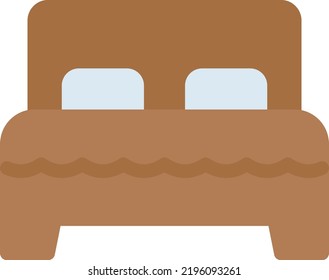 double bed Vector illustration on a transparent background.Premium quality symbols.Stroke vector      icon for concept and graphic design.