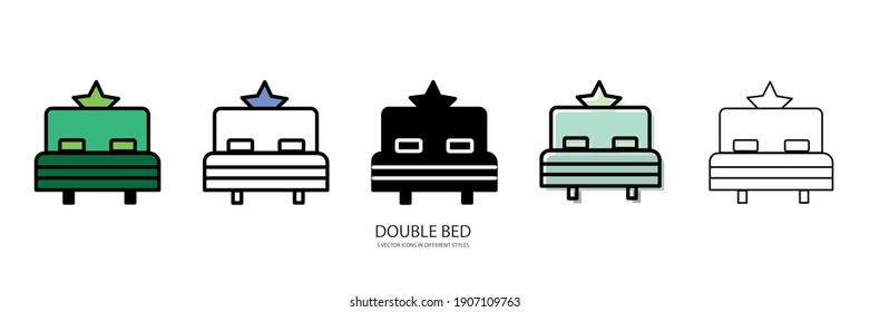 double bed vector type icon