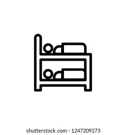 double bedroom vector icon