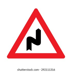 Double bend warning of traffic signs.