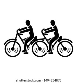 Double bicycle icon. Simple illustration of double bicycle vector icon for web design isolated on white background