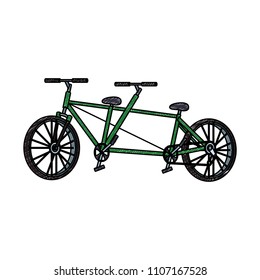 Double bike isolated scribble