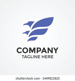 Double bird flying logo template