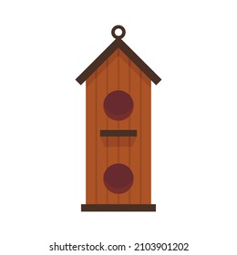 Double bird house icon. Flat illustration of double bird house vector icon isolated on white background