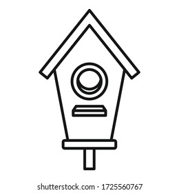 Double bird house icon. Outline double bird house vector icon for web design isolated on white background