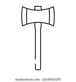 double bit axe blade line icon vector. double bit axe blade sign. isolated contour symbol black illustration