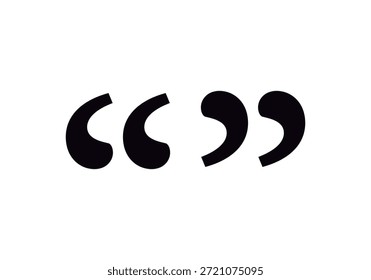 Double black quotation marks, opening and closing, to highlight famous quotes or testimonials in graphic design